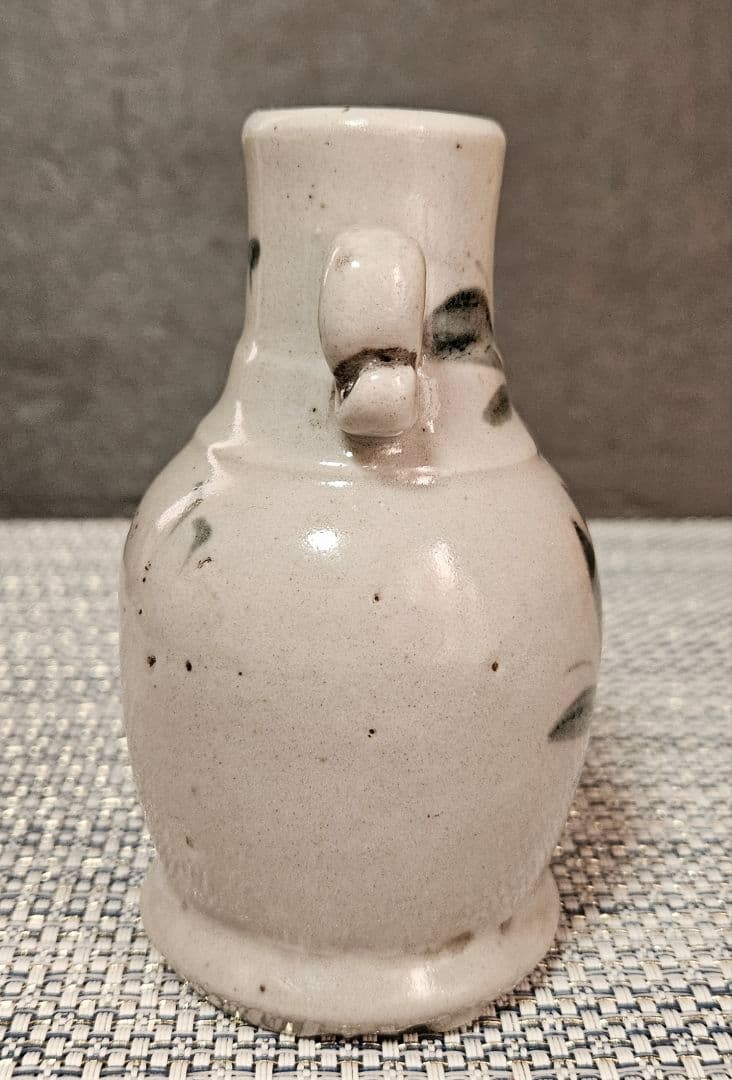 江戸時代中期頃　古伊万里　染付　葉文様 紅葉文様　双耳　花入れ　花生け　波佐見焼