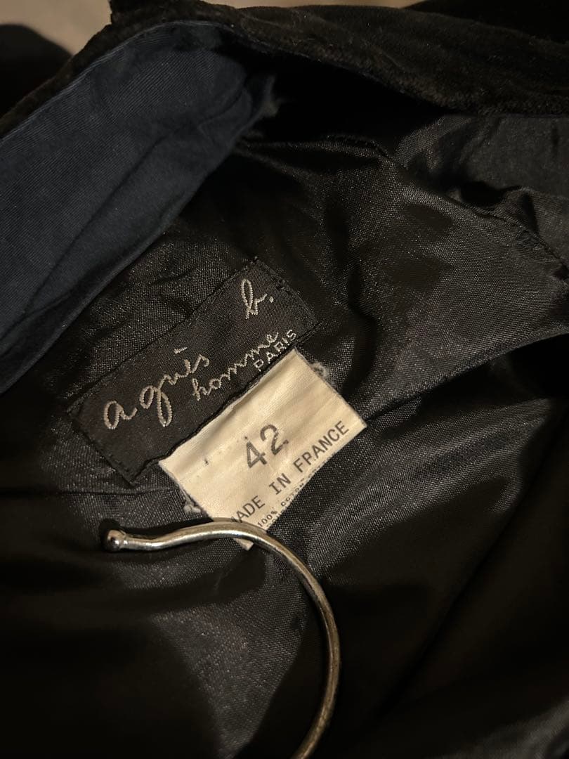 激レア　フランス製　アニエスベー ベロアパンツ　ブラック