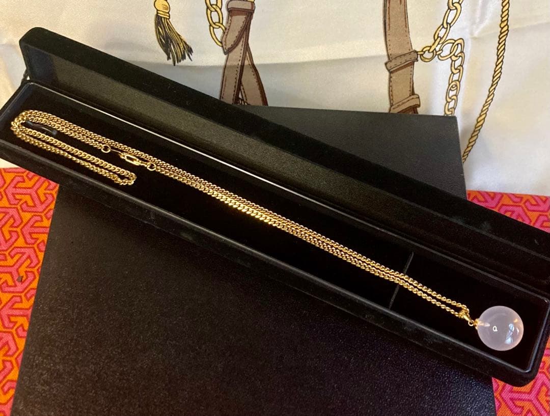 K18 (18金)　ペンダントトップ　大玉 天然石 　アンティーク