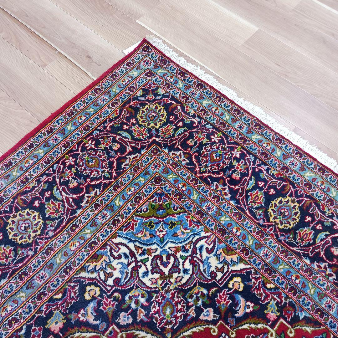 Y3053 高級ペルシャ絨毯 カシャーン産 ウール100% 手織 大判 299㎝