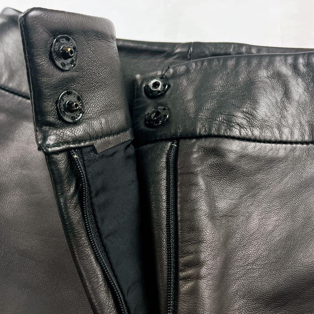 極美品✨DOLCE&GABBANA オールレザー パンツ フレア ブラック黒