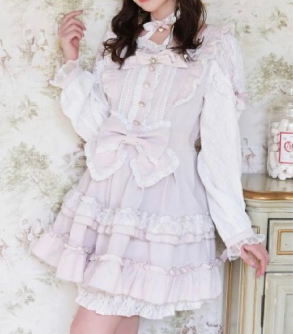 リズリサ ティアラリボンティアードワンピース ピンク