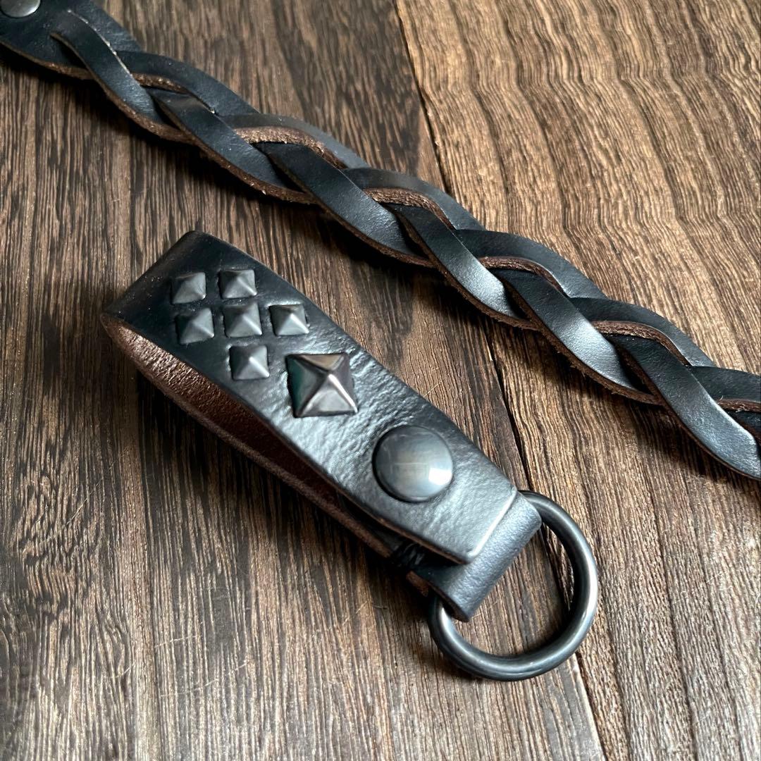 編み込みレザーウォレットコード　TYPEB クロムエクセル　黒染　HTC RRL