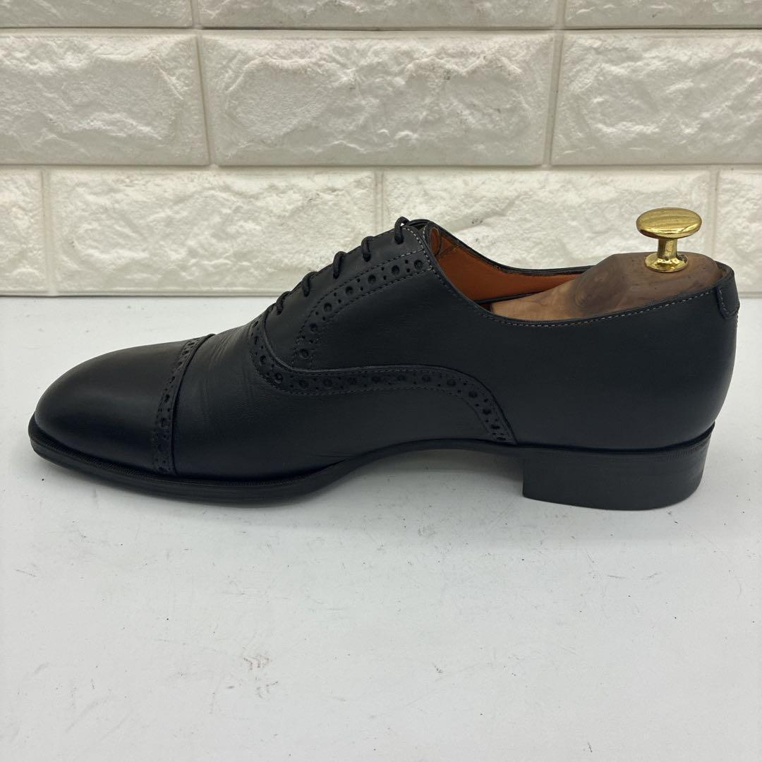 【美品】Santoni サントーニ ストレートチップ 6 ビジネスシューズ 黒