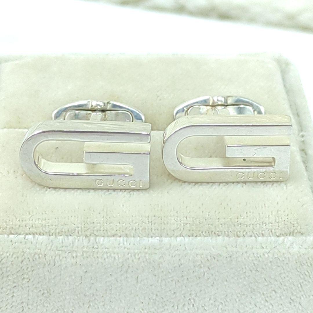 グッチ カフス シルバー カフリンクス Ｇモチーフ ロゴ SV925 イタリア製
