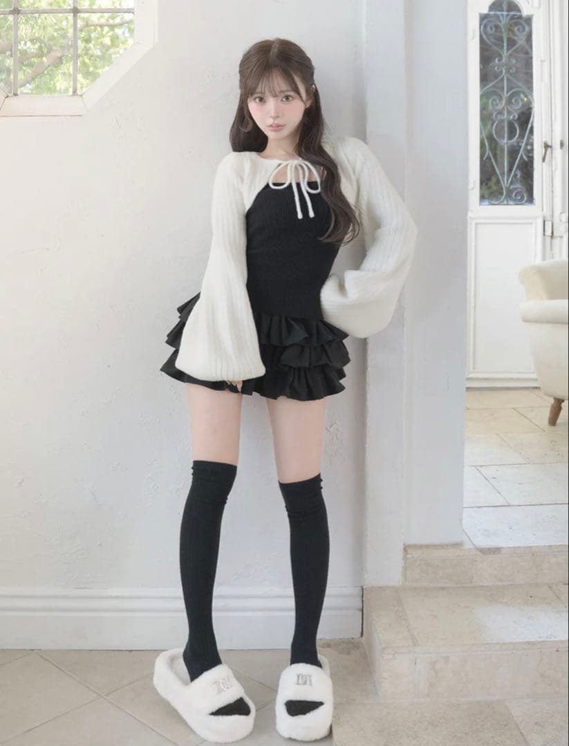 Darich ティアードフリルミニワンピース ブラック FREE