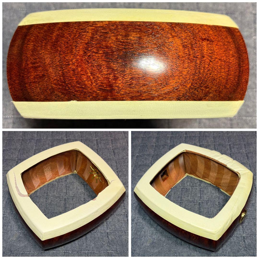 【虎縮杢・極】特上 津軽三味線 子持綾杉 仮継付 本黒檀糸巻 美品 太棹 三味線