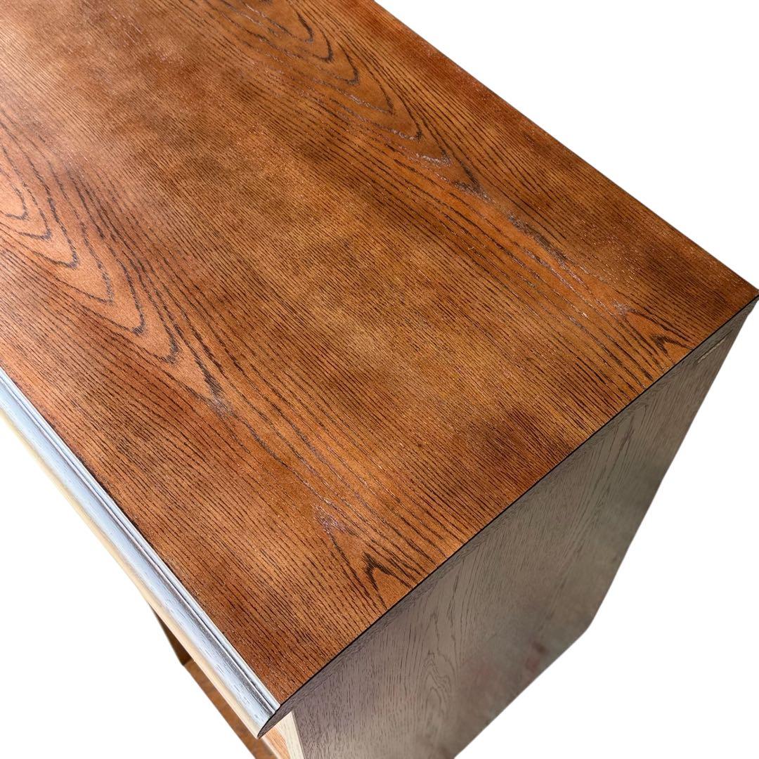 HR661 【 希少 QUEENS LIFE】 domani カリモク片袖デスク