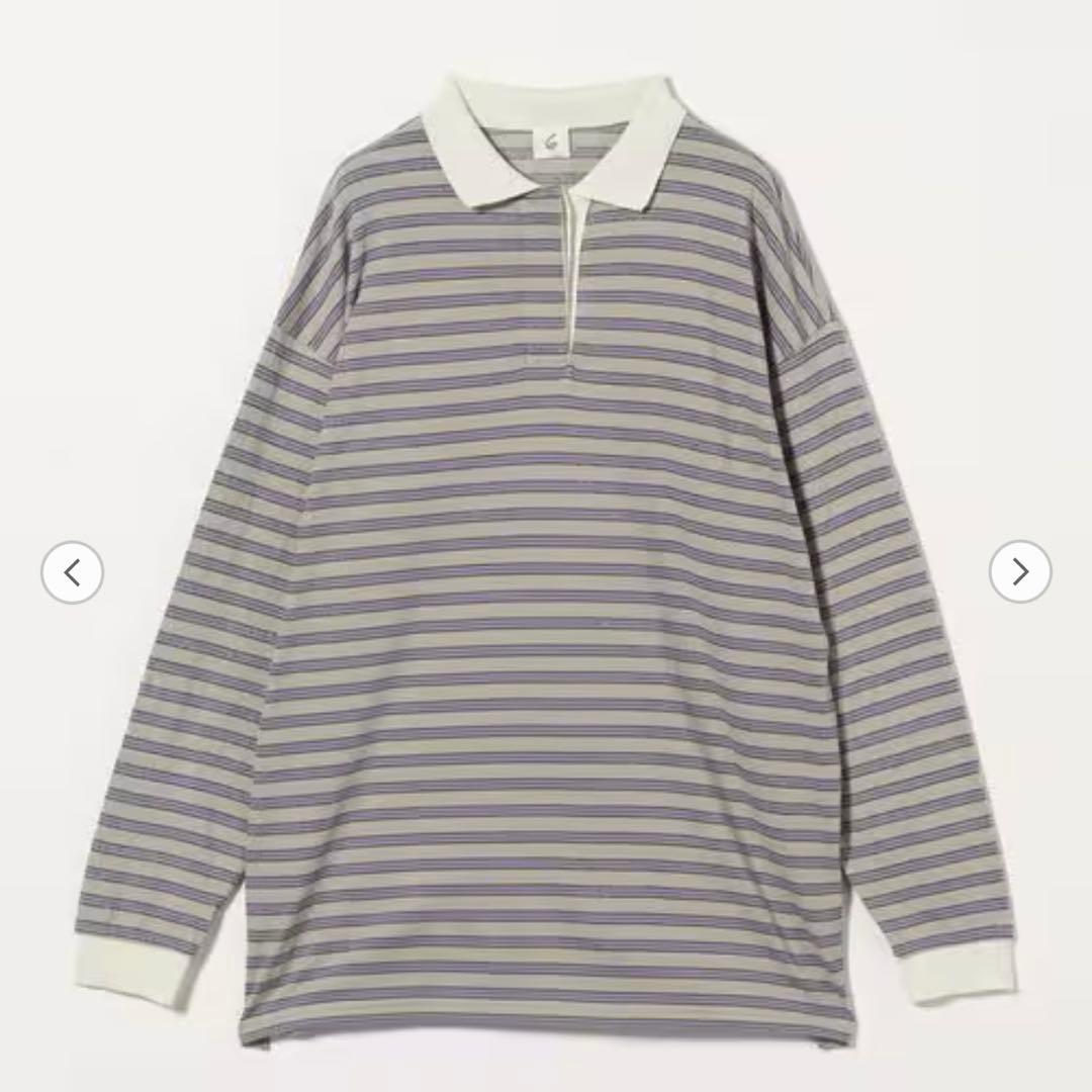 25AW 最新6 ROKU コットン ボーダー ラガー トップス シャツ ポロ