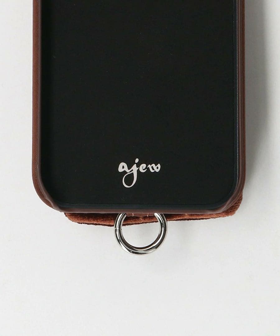 ajew ブラウン スエード iPhoneケース14/16e共通対応ケース