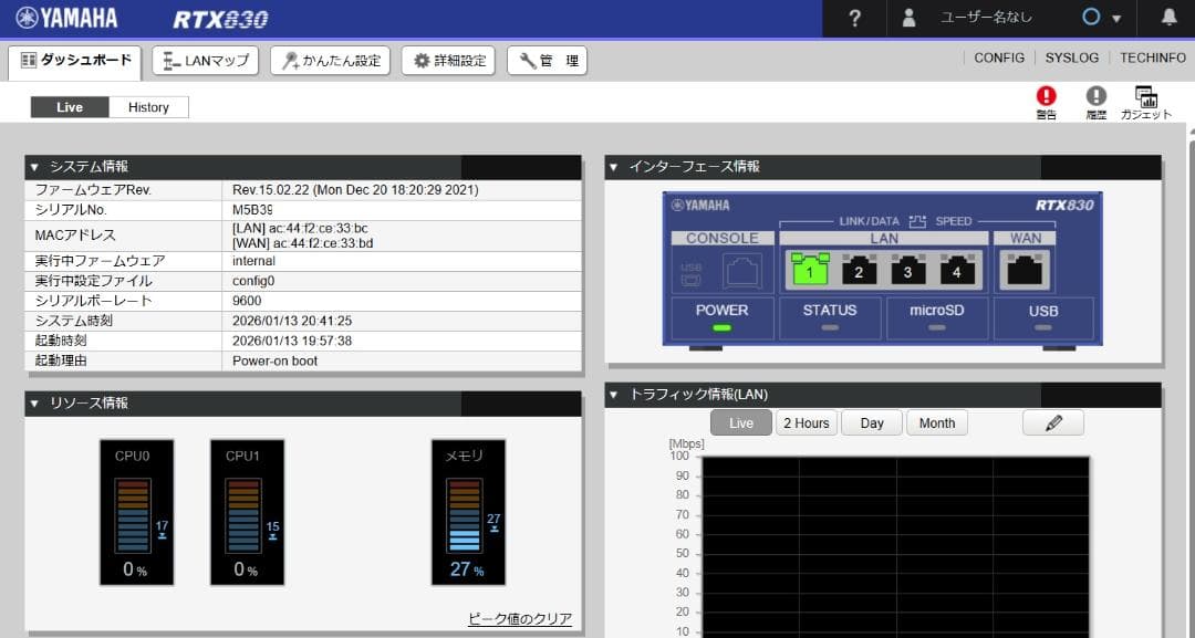 YAMAHA RTX830 ルーター 2台 ＋ RTXシリーズ専用棚板　セット