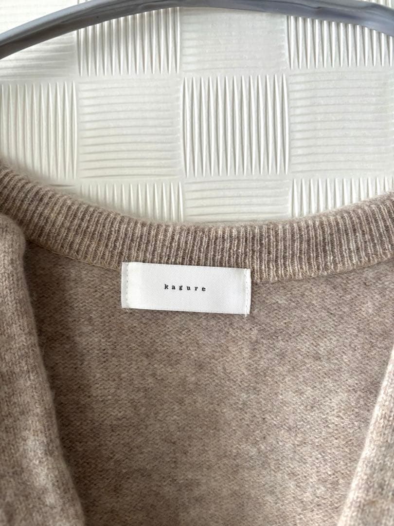 かぐれ　ワイドニットベスト　ベージュ　美品