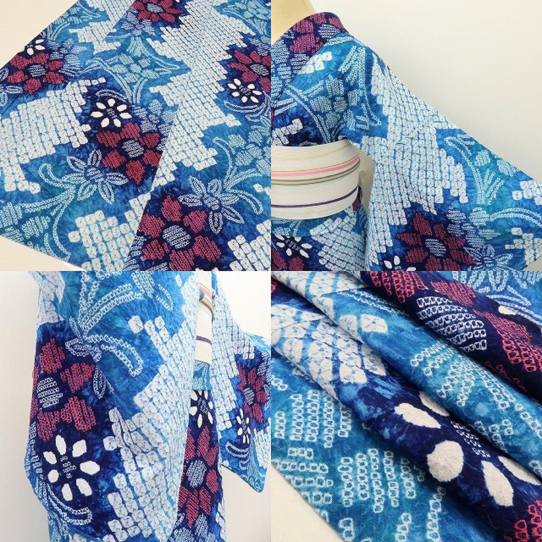 mieeeec✺美品 有松鳴海絞り 向日葵 高級浴衣 着物 A3387