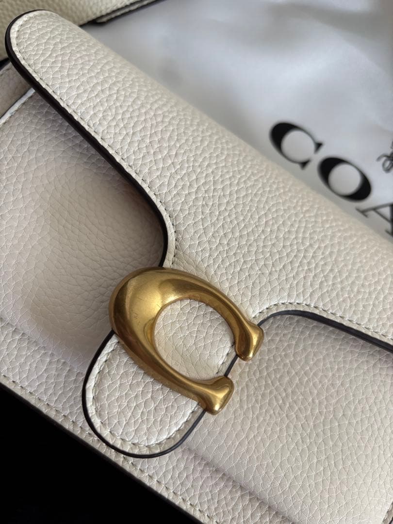 【美品】COACH タビー ショルダーバッグ アイボリー レザー 2WAY