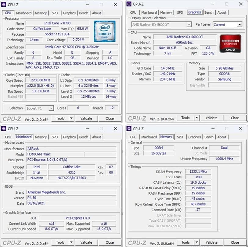 ゲーミングPC/Core i7 8700/RX5600XT/メモリ16G/小型