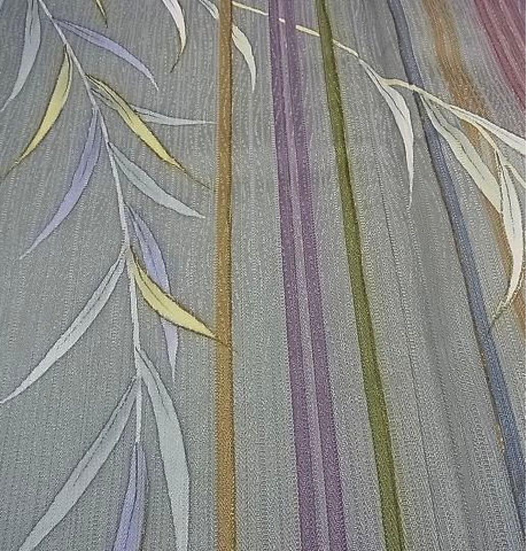 正絹訪問着　手描き　枝垂れ柳　金彩　(留袖、紬、袋帯なども出品)⑥