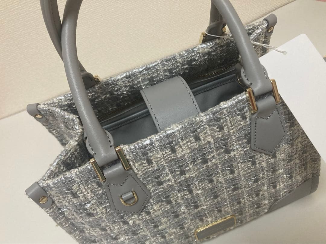 サマンサタバサ ファンシーツイードスクエアハンドバッグ ホリデーコレクション