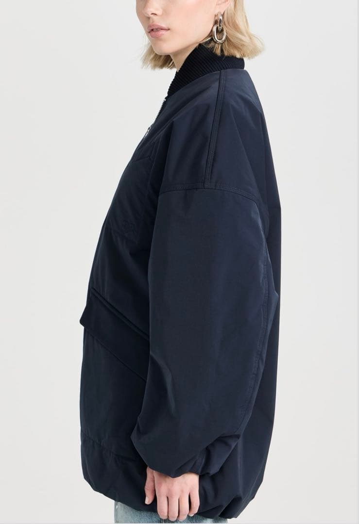 GANNI ネイビー　ボンバー　中綿　MA-1 ジャケット　ブルゾン　XXS