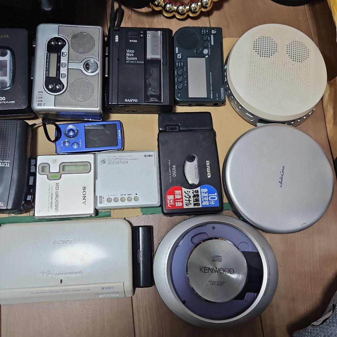 CDプレーヤーラジカセカセットテープウォークマン、MD プレーヤー全てジャンク品