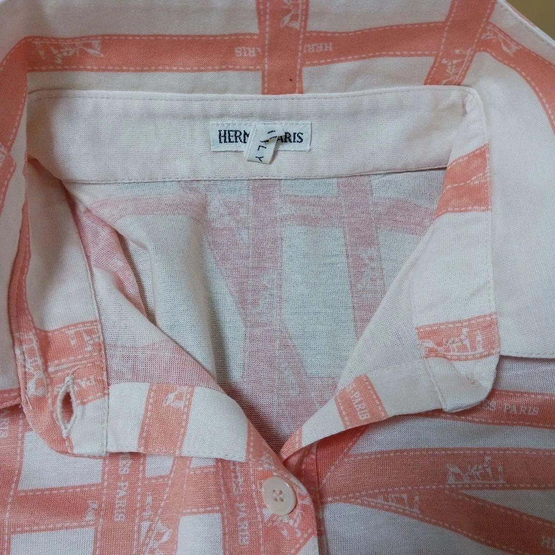 エルメス　マンジェラ　ボルデュック柄　HERMES　半袖　ポロシャツ