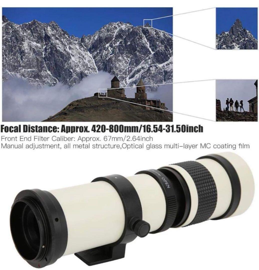 Canon一眼レフ対応！スーパーズームレンズ！ホワイト白色 800mm‼️