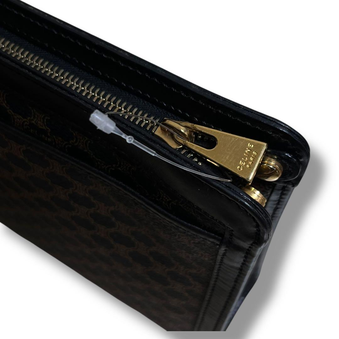 CELINE クラッチバッグ 黒 ブラック マカダム レザー セリーヌ