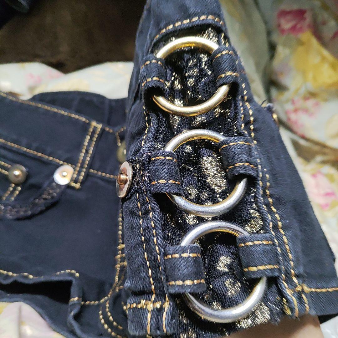 ダークブルー ショートパンツ レース付き