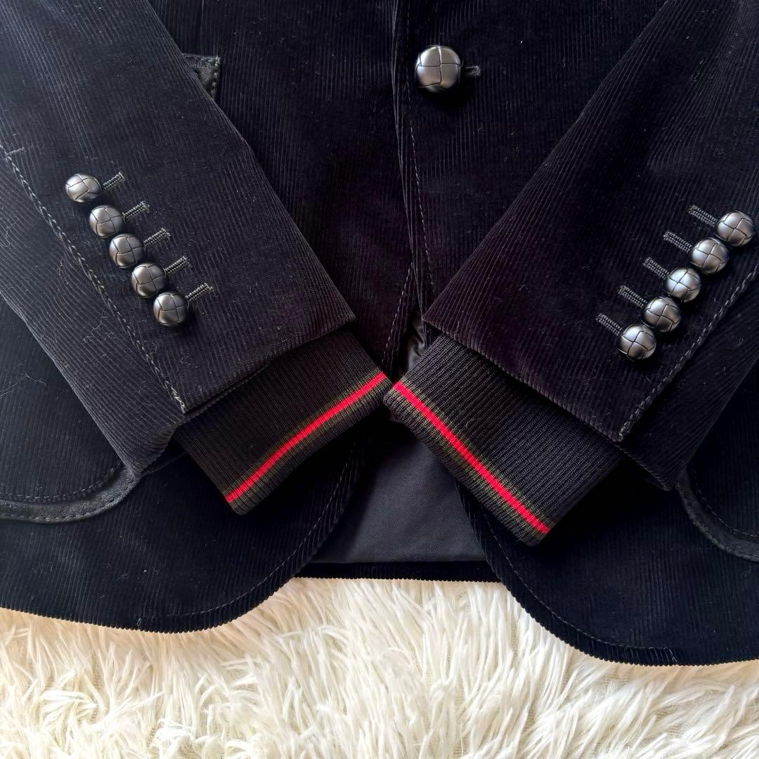 美品グッチGUCCIコーデュロイ テーラードジャケット ブルゾン付シェリーライン