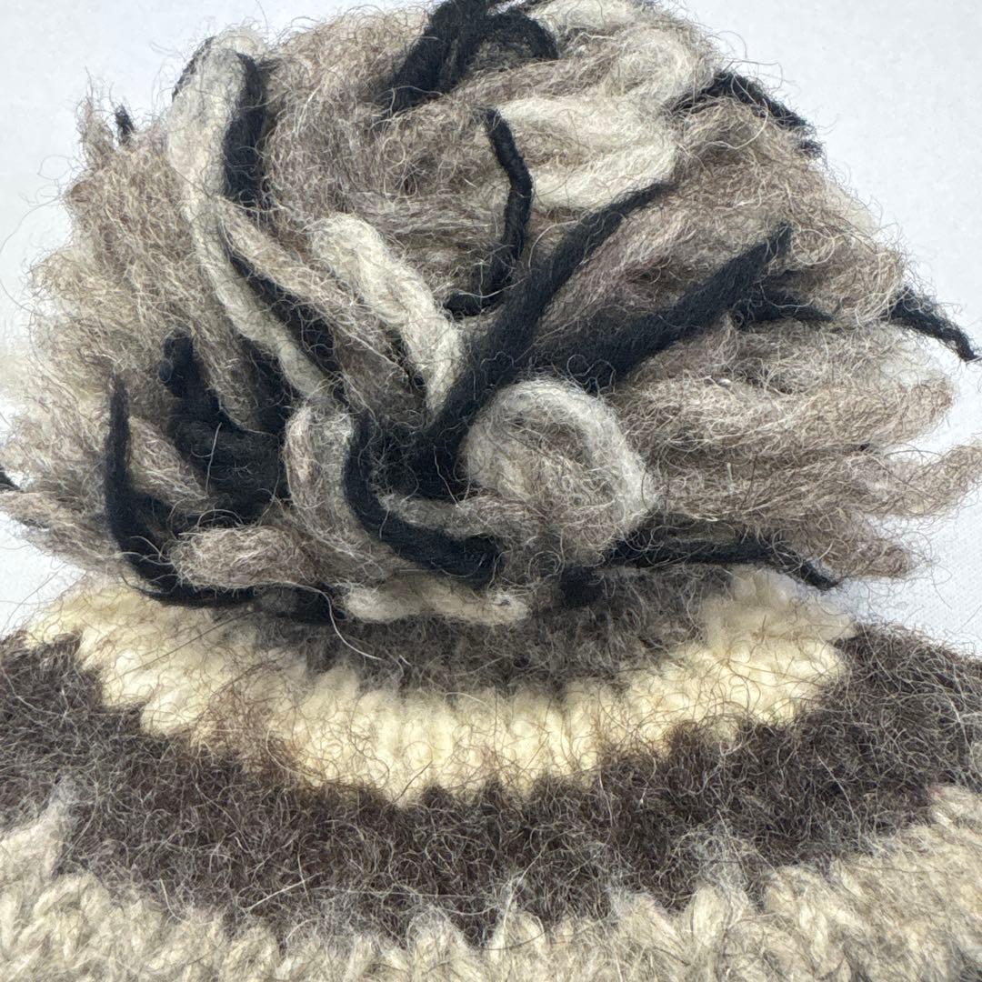 90s unknown ボンボン付ビーニー　ニットキャップ　帽子　古着