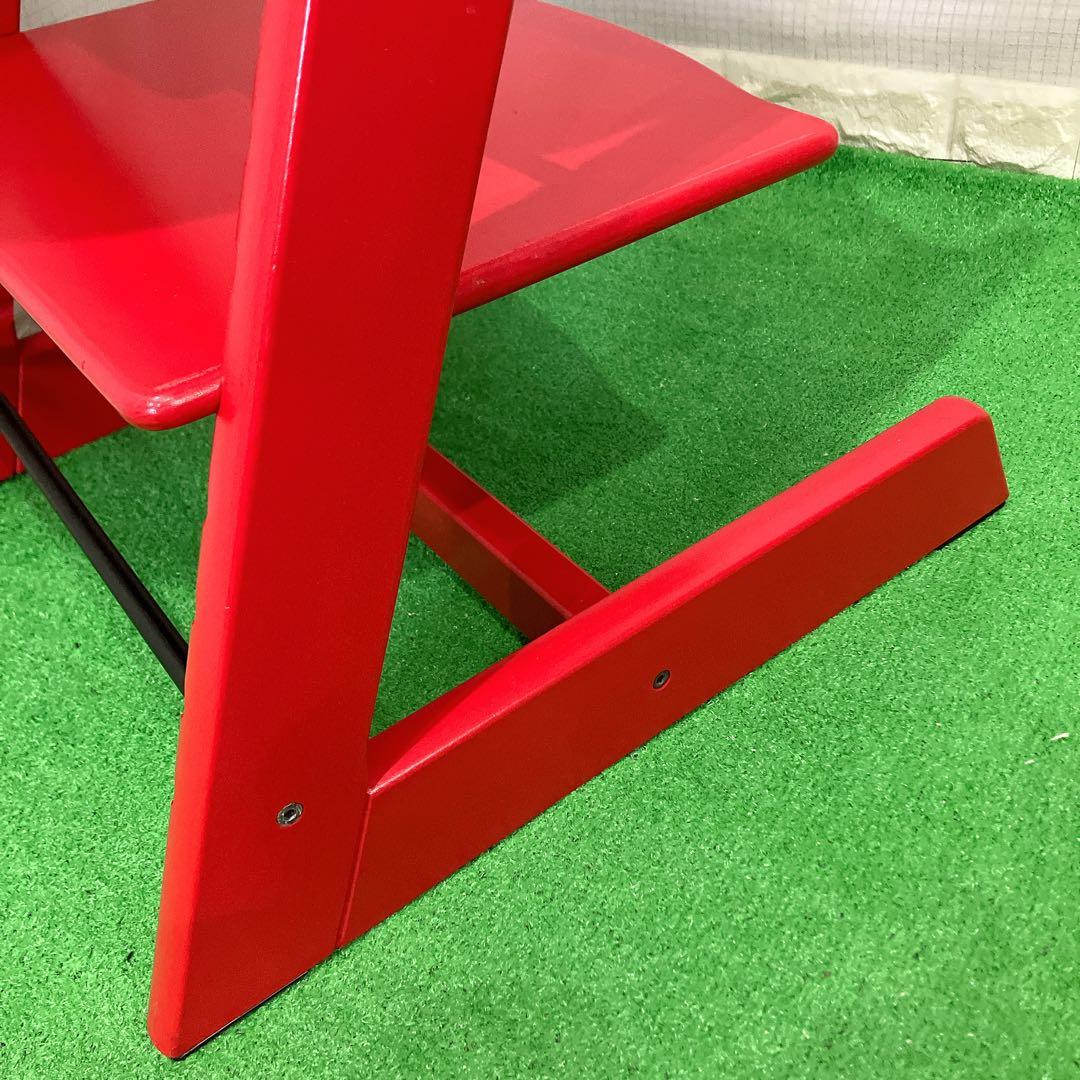 美品 ストッケ トリップトラップ レッド シリアル4 送料無料 キッズ チェア