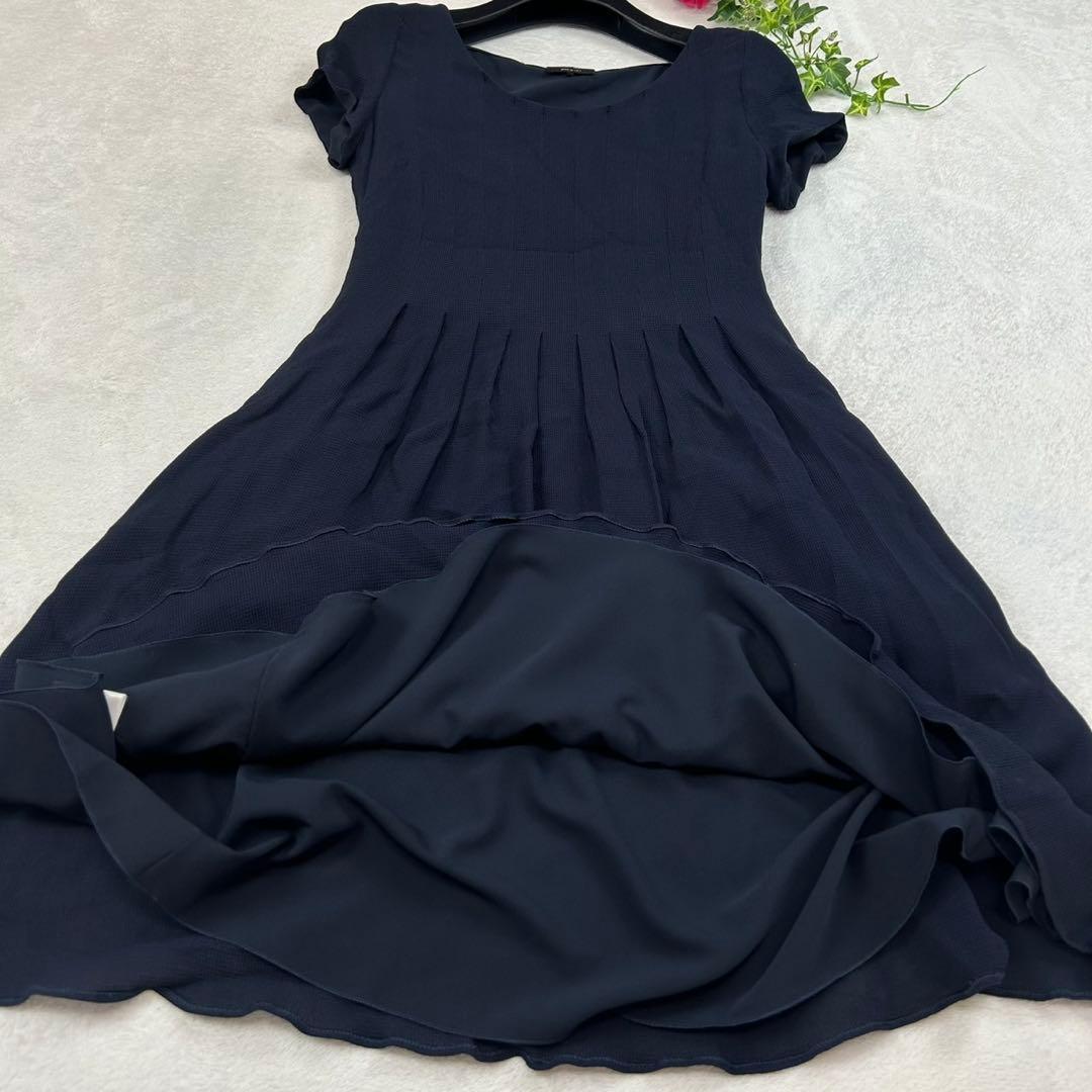 K939 美品 M ジョルジオアルマーニ プリーツ ひざ丈ワンピース レディース