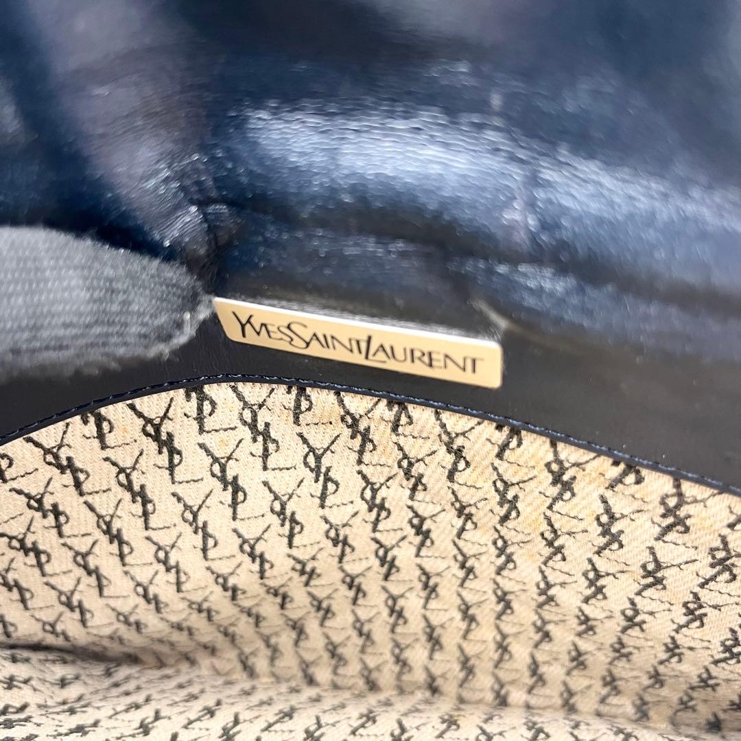 希少✨ サンローラン クラッチバッグ Vステッチ カサンドラ レザー ネイビー