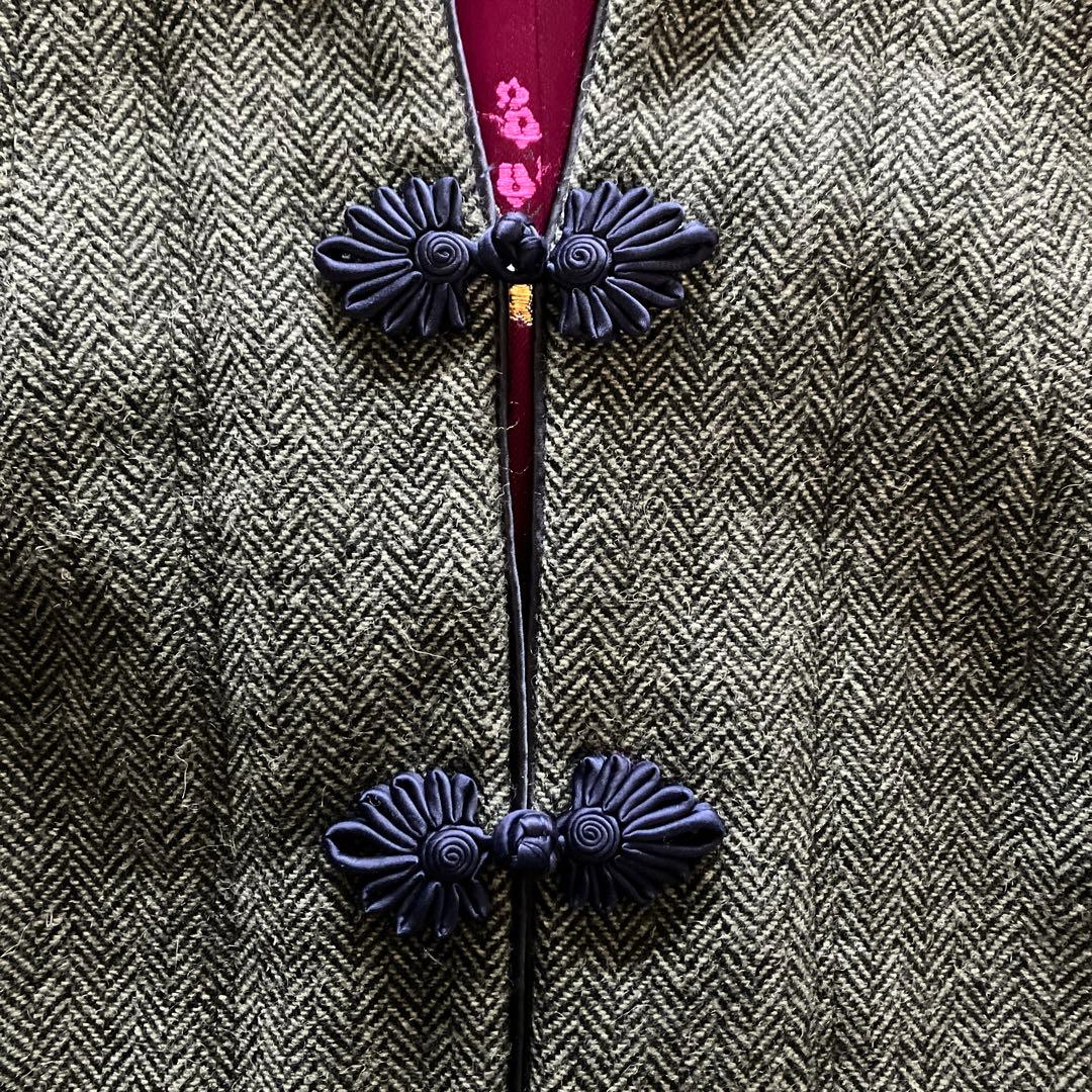 dahl'ia チャイナ風　ツイード　リバーシブルジャケット