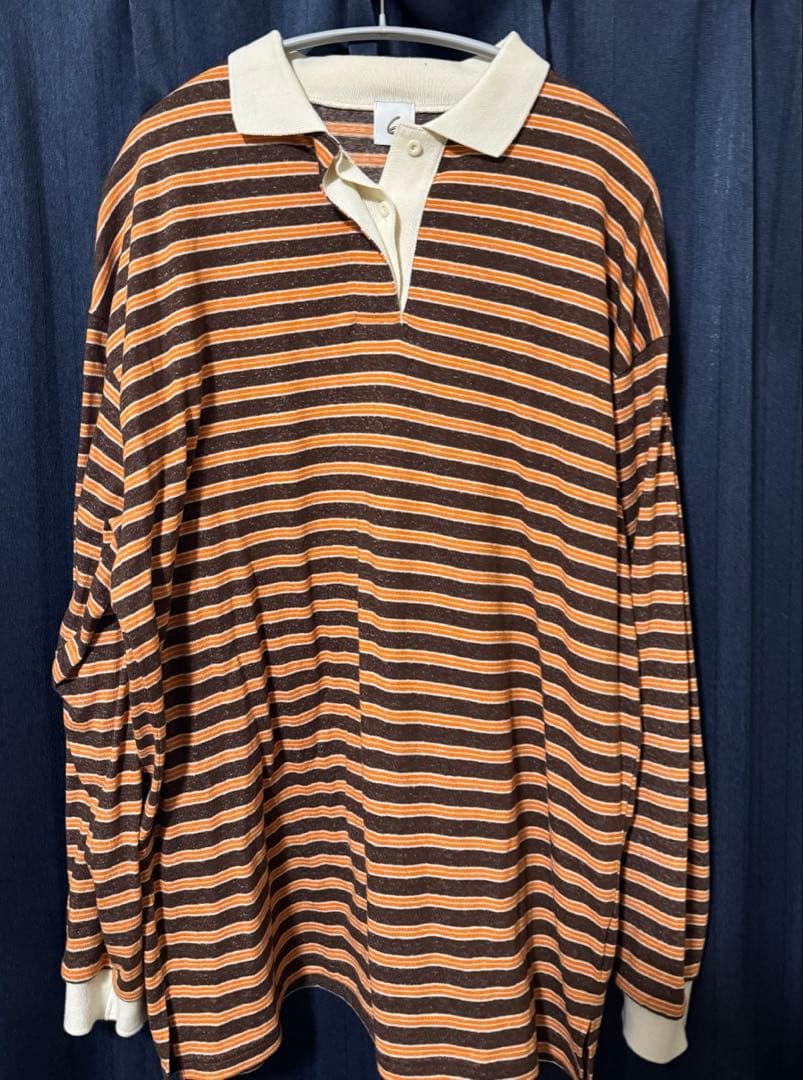 ＜6(ROKU)＞コットンボーダーラガー　ポロシャツ