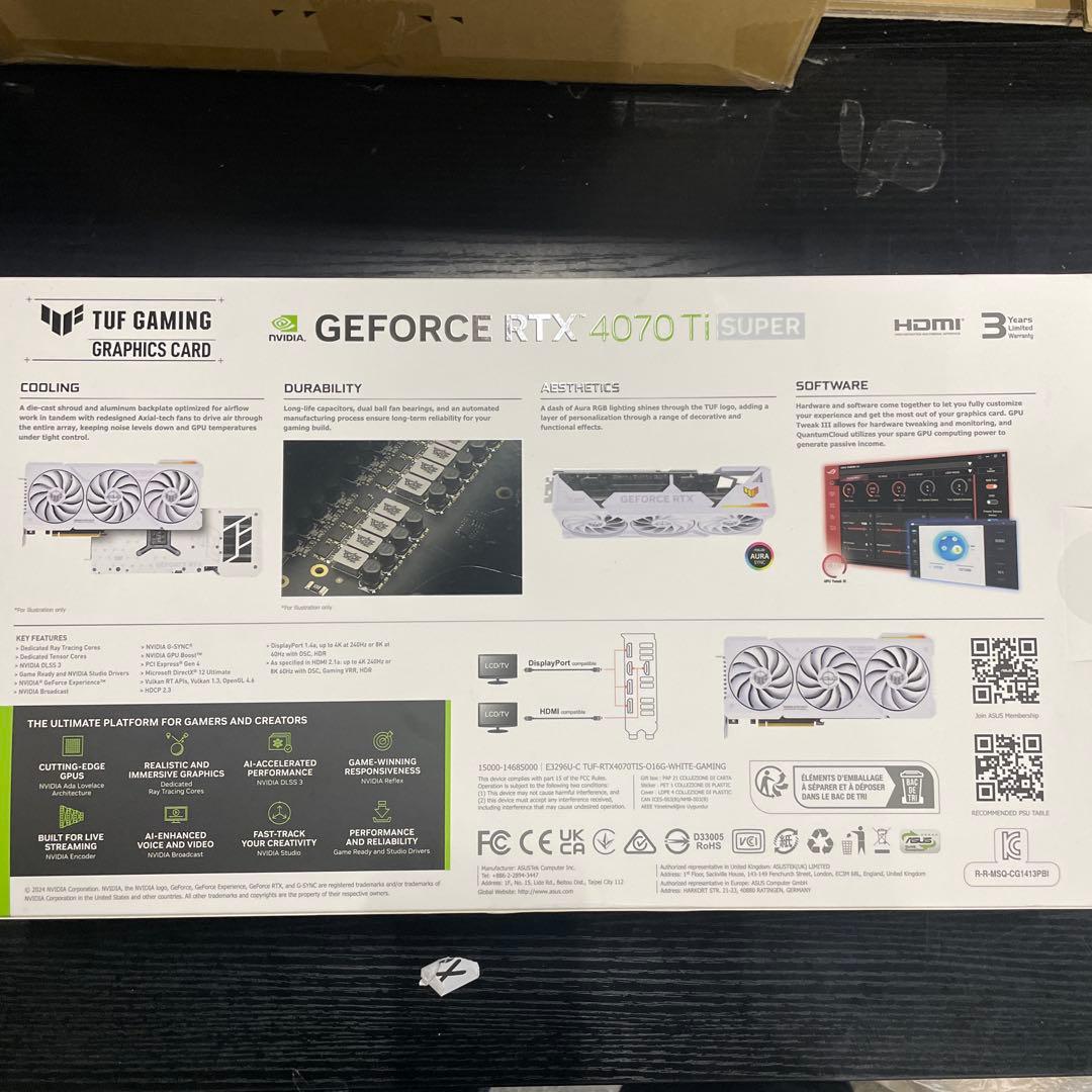 グラフィックボード・グラボ・ビデオカード TUF Gaming RTX 4070 Ti S 16GB White OC