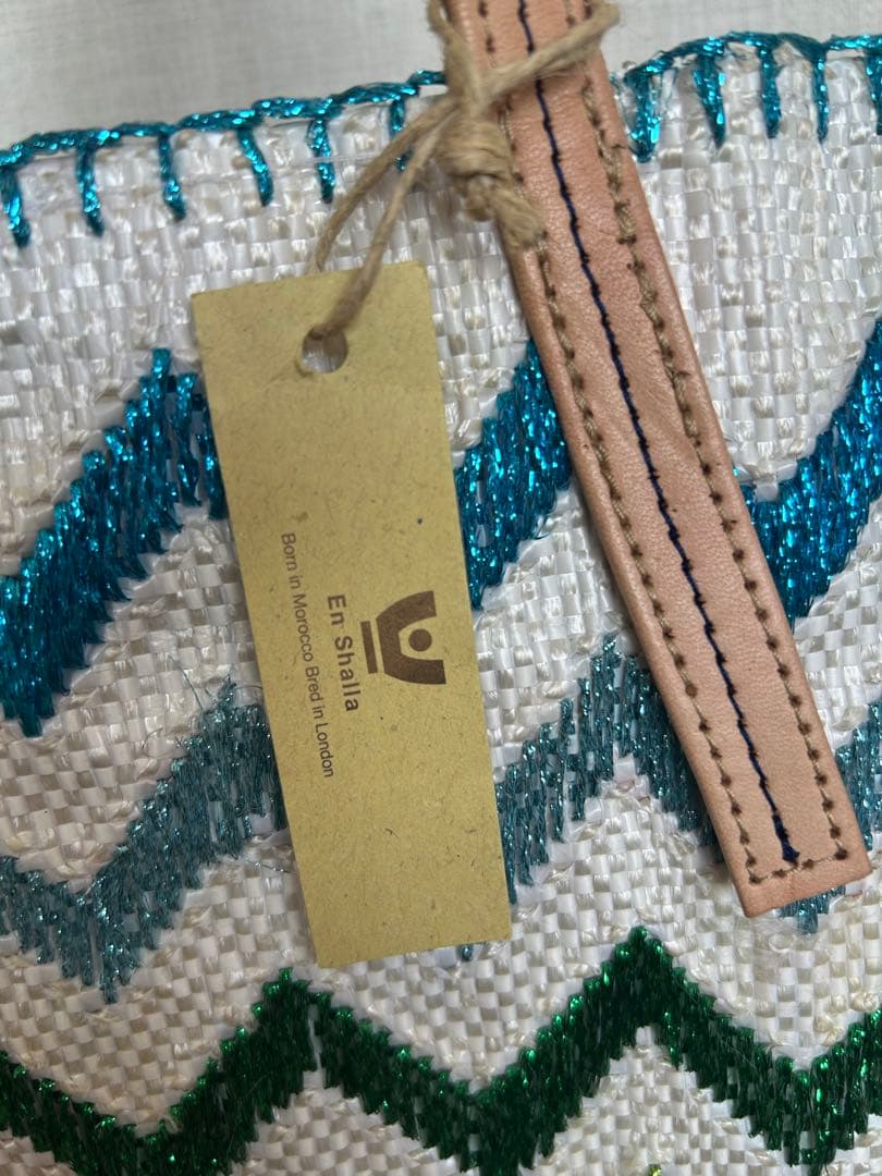 新品未使用eni shallaエンシャラハンドメイドトートバッグ/ブルー系