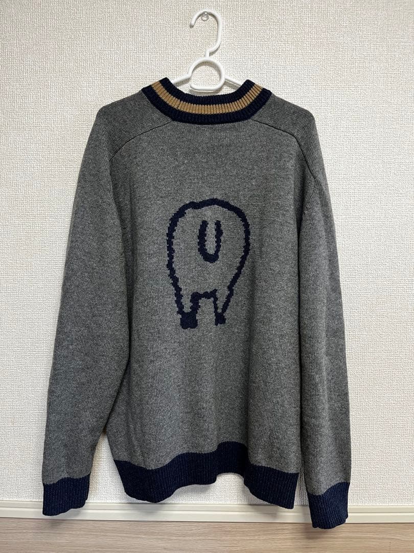 Woolrich ウールリッチ 羊刺繍 グレー ニット セーター メンズ M