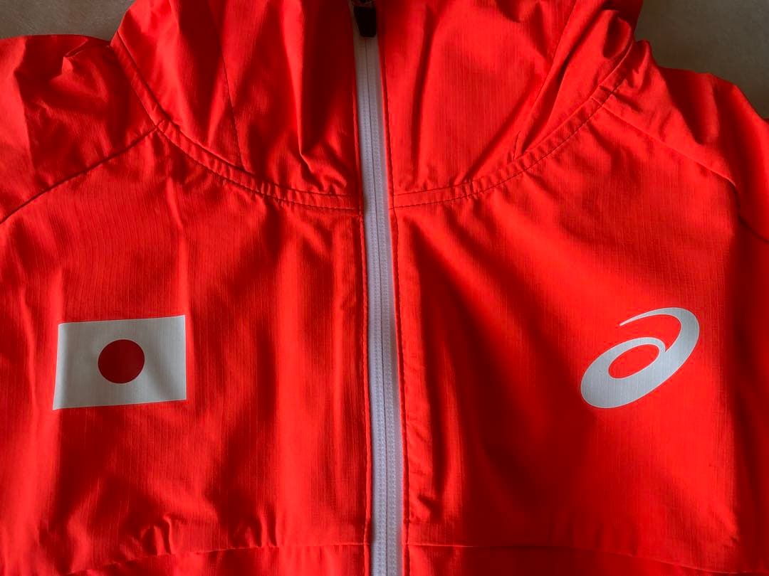 レインコート 雨具 asics L メンズ JAPAN 日本代表 カッパ 未着用