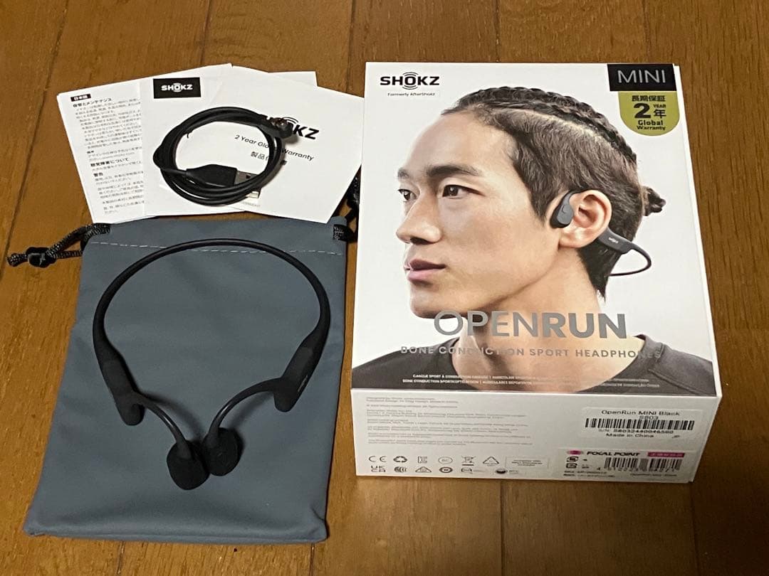 SHOKZ OPENRUN MINI 骨伝導イヤホン 黒