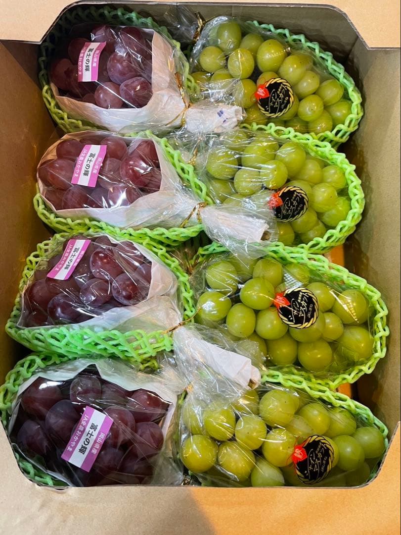 ⑤【島根県産】 シャインマスカット4房 【岡山県産】 富士の輝　4房