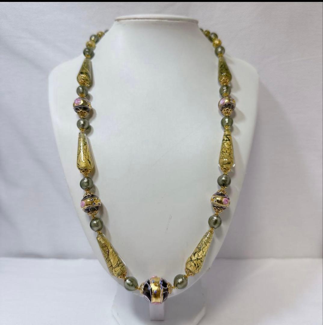 ベネチアン　ムラーノ　ガラス　ネックレス　イタリア製