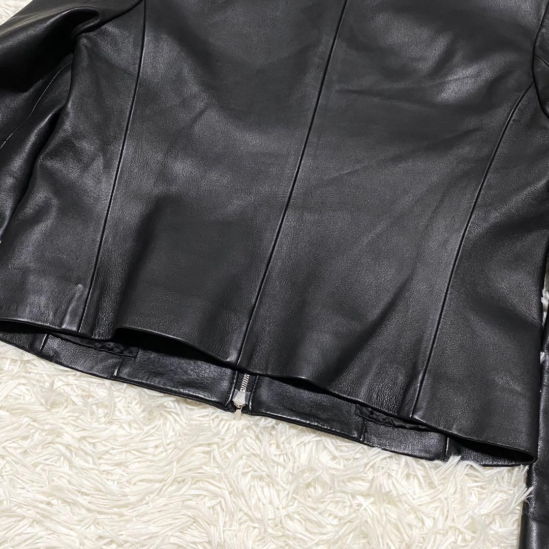 麻里 美品 ボールジィ ノーカラージャケット 羊革