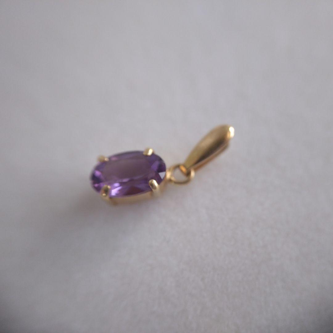 ジュエリーマキ　K18　YG　アメジスト　ペンダントトップ　ネックレスチャーム