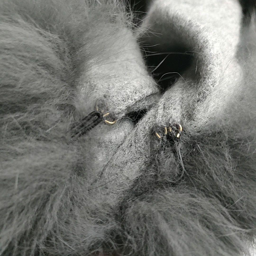 【新品・タグ付】カシミヤ100% フォックスファー ポンチョ ケープ グレー