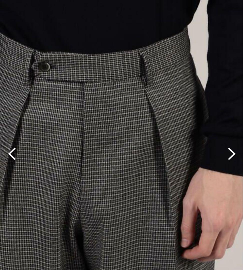 TOMORROWLAND ストレッチサキソニー インプリーツワイドスラックス