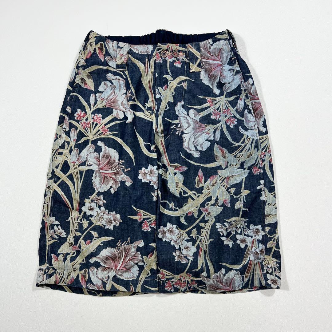 美品　45R イージーポッポ　リリープリント　ハーフパンツ　藍染　インディゴ染め