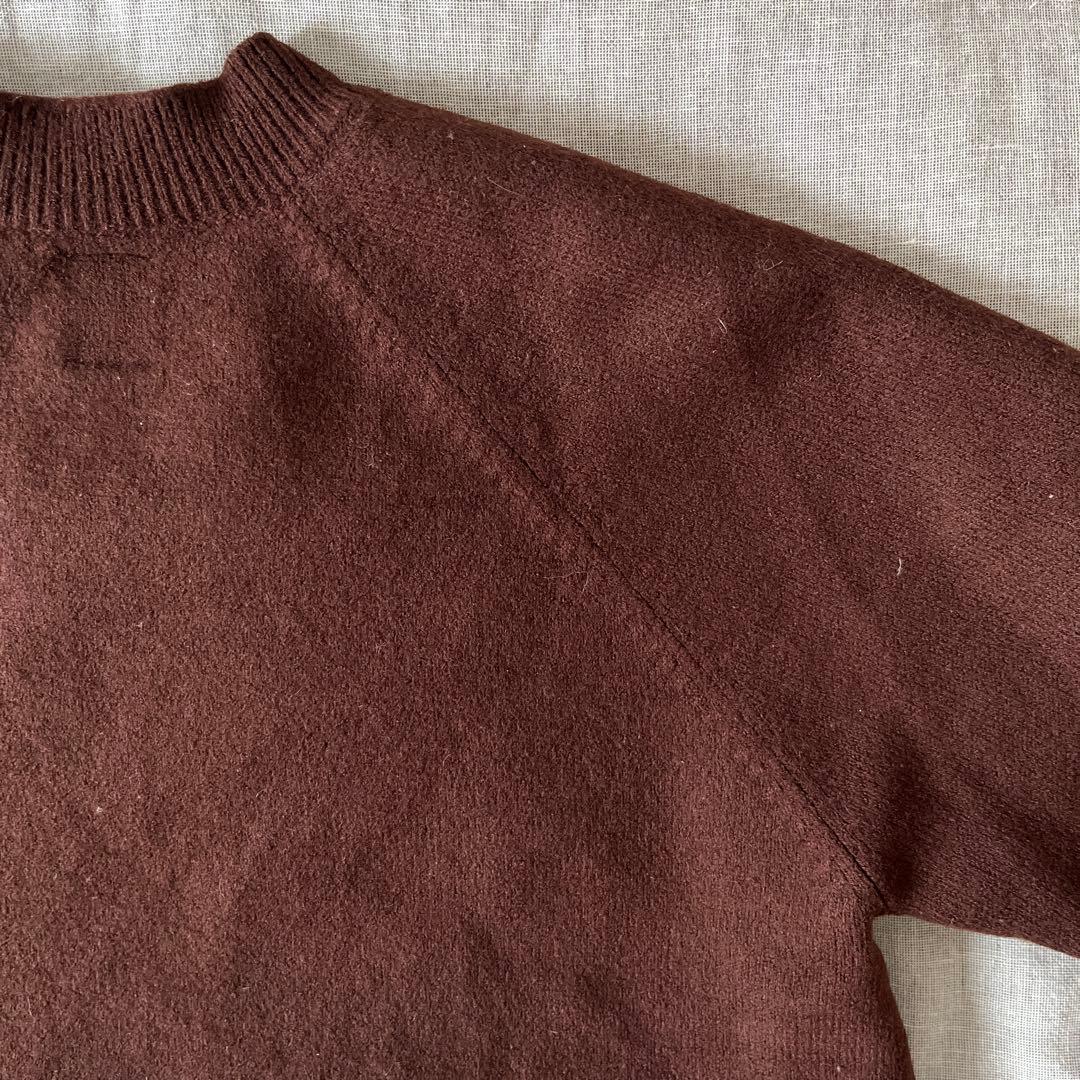 BATONER ウール ニット ラグランスリーブ ブラウン