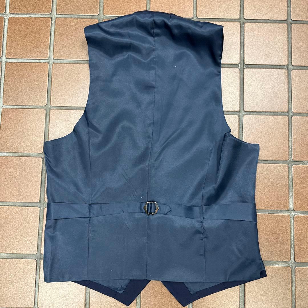 新品 Y6 L スリーピーススーツ シングルスーツ ネイビー系 ウール100%