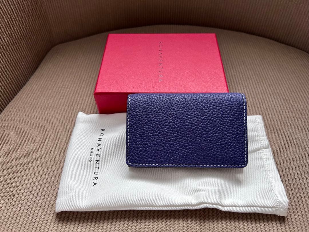 専用BONAVENTURA スリーブ付き ビジネスカードケース シュリンクレザー