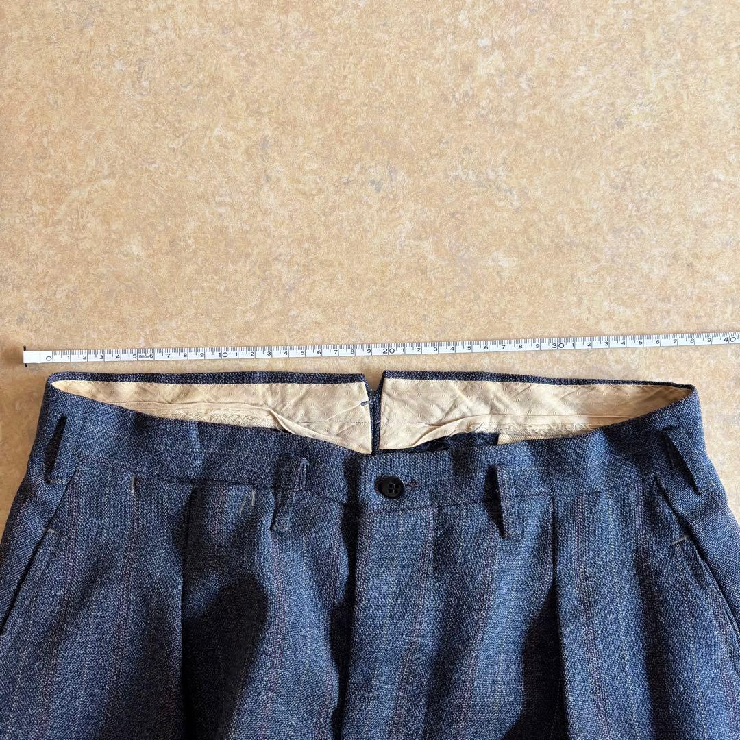 50s 60s ウールスラックス　ストライプ　極太